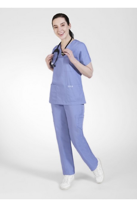 308T/312P- V-Neck Three Pocket Dolman Sleeve Flip Flap Scrub Set