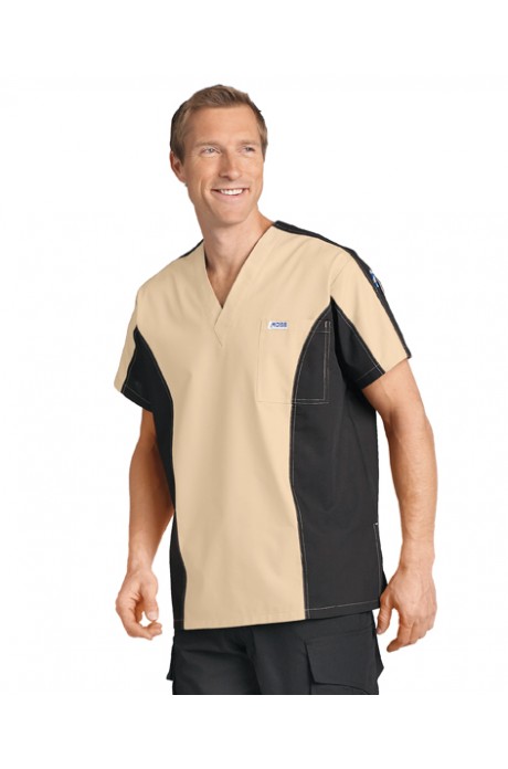 Men's Two Tone Scrub Top- 409T