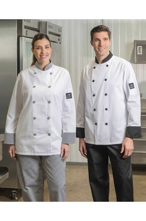 Trimmed Double Breasted Chef Coat- 5370