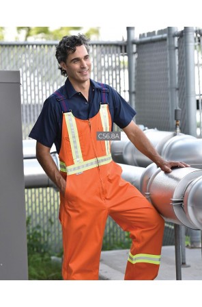 Cotton Bib Overalls with Reflective Tape C56.8A