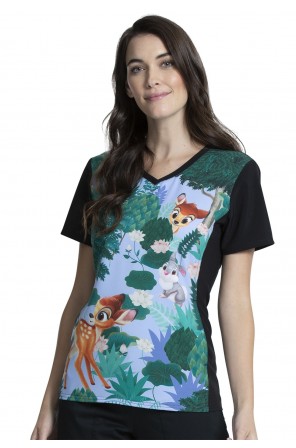 V-Neck Print Top in Forest Frolic - TF627 BAAU